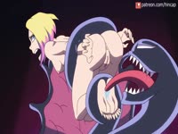 Helpless blonde penetrated by giant beast cock while her arms are bound with tentacles